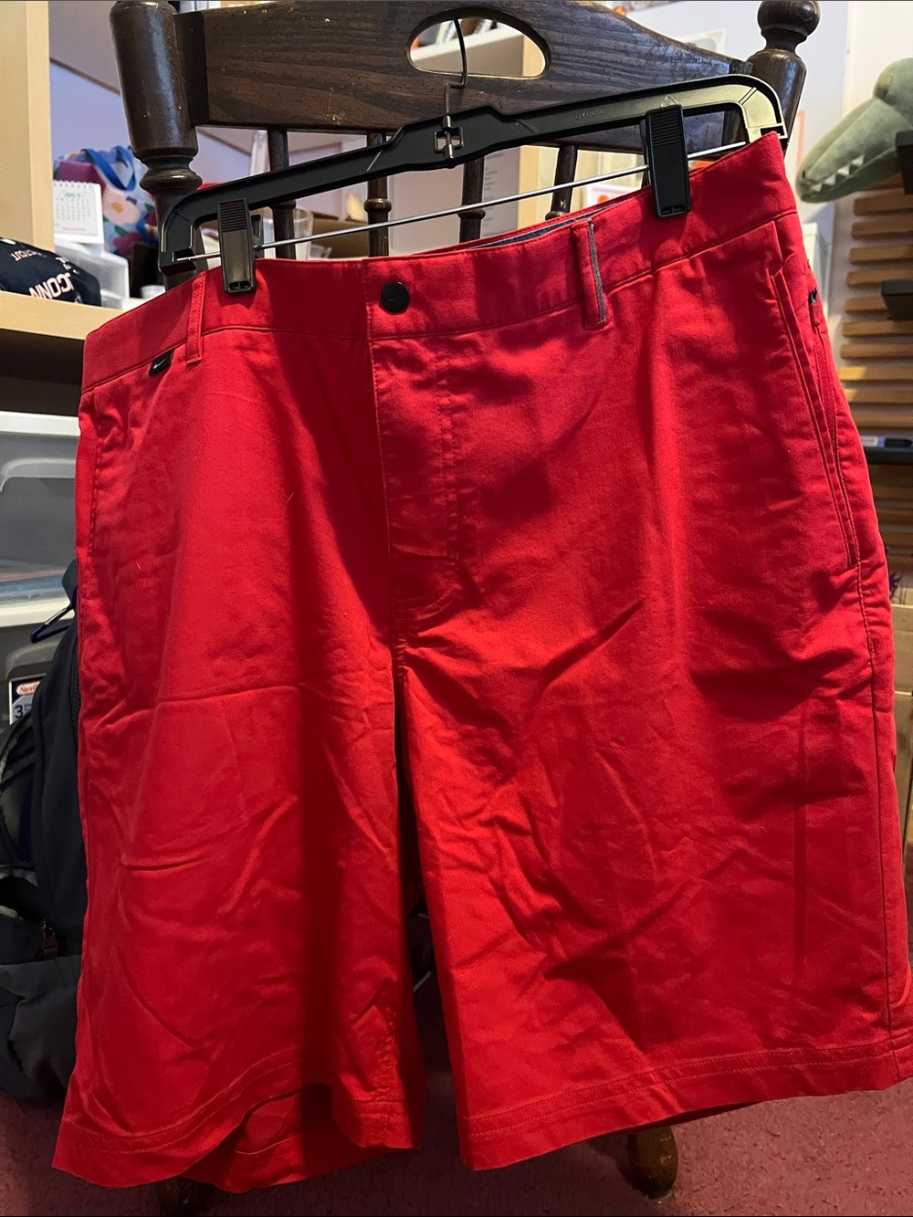 Nike Men's Bright Red Flat-Front Shorts